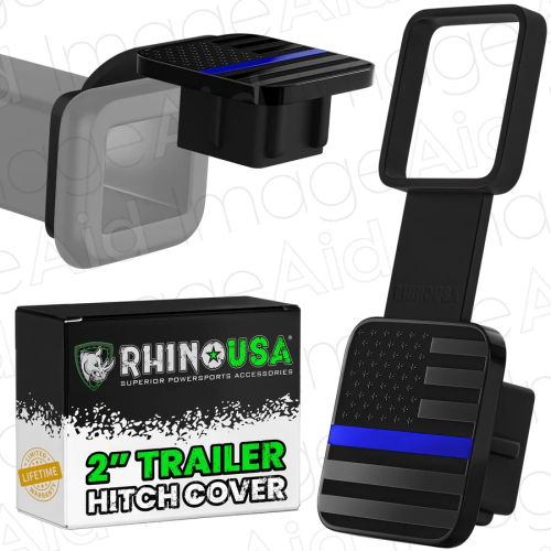 Rhino USA - Rhino USA American Flag Hitch Cover - 2in. - Blue - TO-HTCVRUSA-BLU