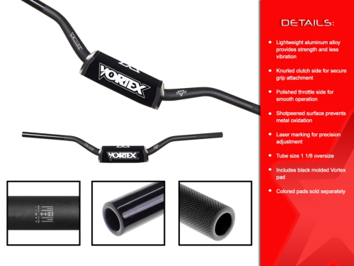 Vortex - Vortex 1-1/8 V3 J Murph Flat Track OS MX Handlebar - Black - HB921K