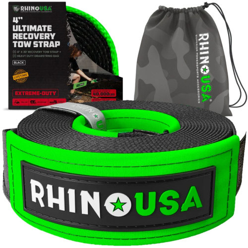 Rhino USA - Rhino USA Recovery Tree Saver Strap - 4in.x30ft.- Black - TOWSTRAP-430
