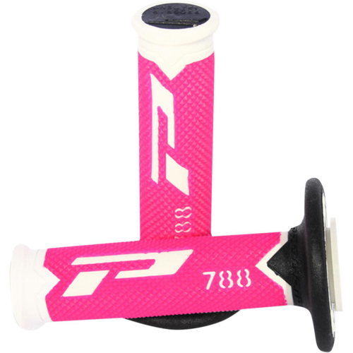 Pro Grip - Pro Grip Cross Triple Density 788 Grips - White/Pink/Black - PA078800WFXN