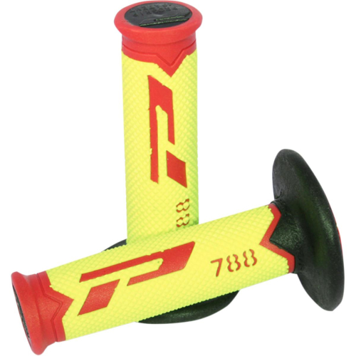 Pro Grip - Pro Grip Cross Triple Density 788 Grips - Red/Yellow/Black - PA078800RGFN