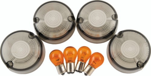 Bikers Choice - Bikers Choice Turn Signal Lens and Amber Bulb Kit - Smoked - 482544