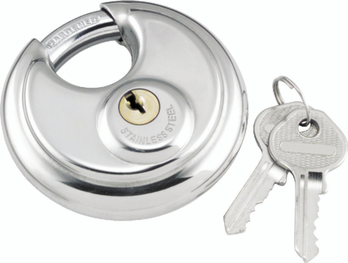 BikeMaster - BikeMaster Bully Lock Round Pad - Stainless - 132201