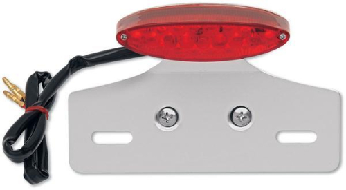 Drag Specialties - Drag Specialties Mini LED Cat Eye Taillight with License Plate Mount - Red Lens with Clear LED - 2010-0387