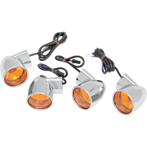 Drag Specialties - Drag Specialties DOT Bullet Style Turn Signal Kit - Diamond Mount Bases - 2020-0391