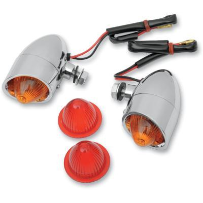 Drag Specialties - Drag Specialties Mini Retro-Style Marker Lights - Amber/Red - 2040-0279