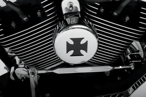 Drag Specialties - Drag Specialties Horn Cover - Chrome with Black Cross Insert - 2107-0026