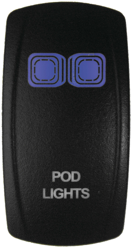 Dragonfire Racing - Dragonfire Racing Laser Etch Dual LED Switch - Lights On/Off - Blue - 522614