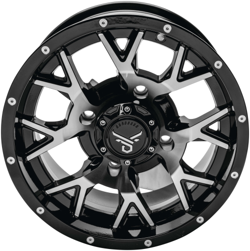 QuadBoss - QuadBoss Barbwire Wheel - 14x7 - 5+2 Offset - 4/137 - Gloss Black/Machined - 608575