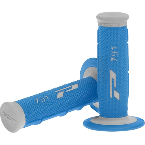 Pro Grip - Pro Grip 791 Triple-Density MX Grips - Gray/Light Blue - PA079100GRAZ
