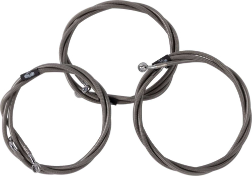 LA Choppers - LA Choppers Stainless Steel Brake Line Kit - 12in.-14in. Ape Hangers - LA-8059B13