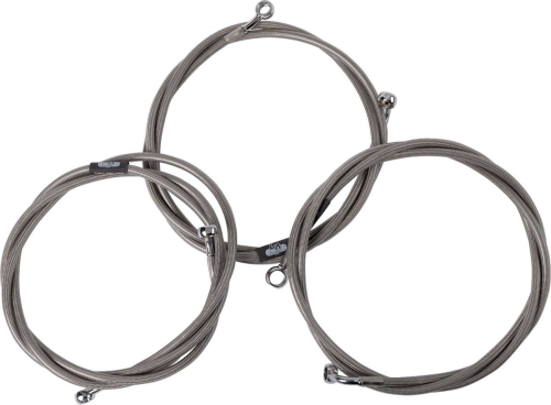 LA Choppers - LA Choppers Stainless Steel Brake Line Kit - 15in.-17in. Ape Hangers - LA-8059B16