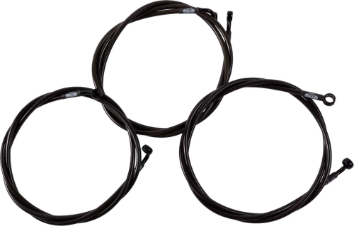 LA Choppers - LA Choppers Midnight Braided Brake Lines - 18in.-20in. Ape Hangers - LA-8059B19M