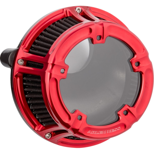 Arlen Ness - Arlen Ness Method Clear Sucker Air Cleaner Kit - Red Anodized - 600-241