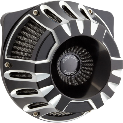 Arlen Ness - Arlen Ness Inverted Series Air Cleaner Kit - Deep Cut - Black Anodized - 600-227