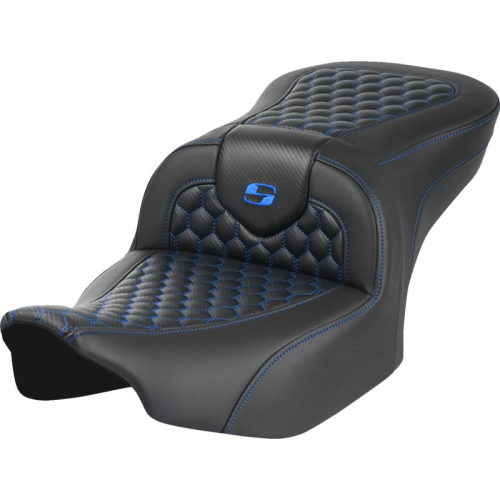 Saddlemen - Saddlemen Roadsofa HC Seat without Drivers Backrest - Blue Stitching - 823-07-18901