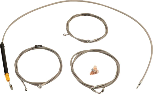 LA Choppers - LA Choppers Standard Handlebar Cable/Brake & Clutch Line/Wire Kit - Stainless Braided - LA-8059KT-08