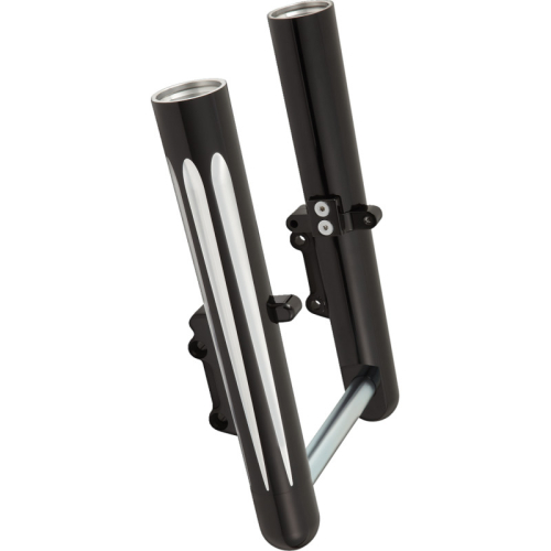 Arlen Ness - Arlen Ness Hot Legs Dual Disc Fork Leg Set - Deep Cut - Black Anodized - 40-530