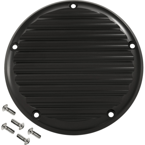 Joker Machine - Joker Machine Billet Derby Cover - Finned Black Anodized - 06-965-1