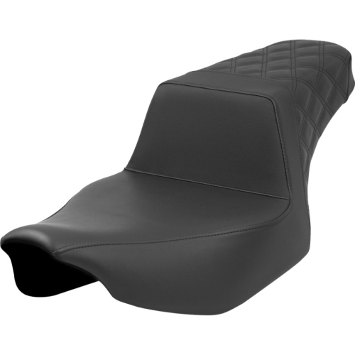 Saddlemen - Saddlemen Extended Reach Set-Up Rear LS Seat - Black - Black Stitching - 823-07E-173