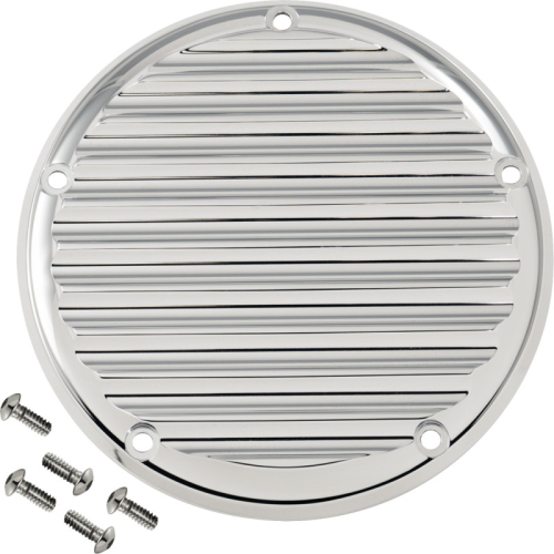 Joker Machine - Joker Machine Billet Derby Cover - Finned Chrome - 06-965-3