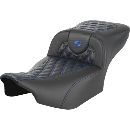 Saddlemen - Saddlemen Extended Reach Roadsofa CF Seat without Drivers Backrest - Blue Stitching - 823-07-20701