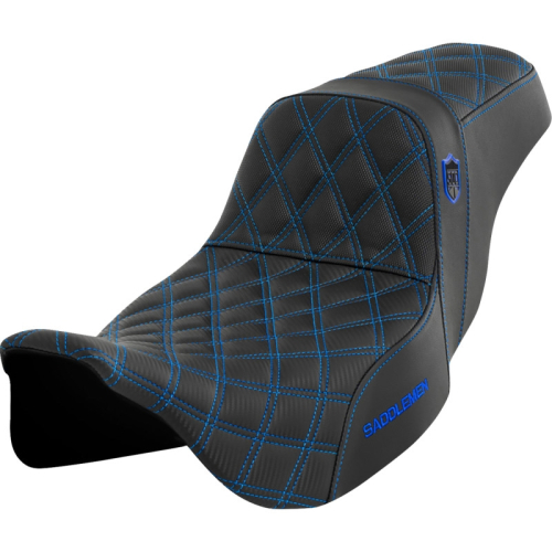 Saddlemen - Saddlemen Pro Series SDC Performance Gripper Seat without Drivers Backrest - Blue Stitching - SC80807BLU