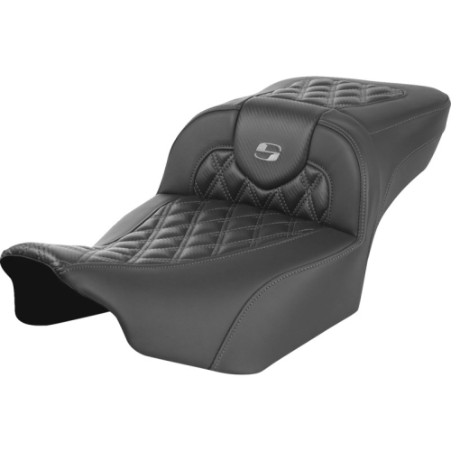 Saddlemen - Saddlemen Extended Reach Roadsofa CF Seat without Drivers Backrest - Gray Stitching - 823-07-20702
