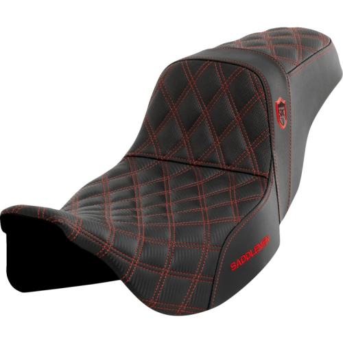 Saddlemen - Saddlemen Pro Series SDC Performance Gripper Seat without Drivers Backrest - Red Stitching - SC80807RED