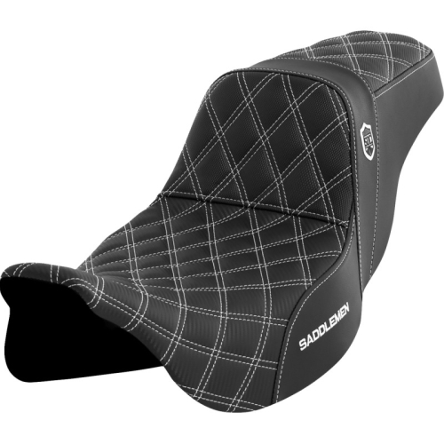 Saddlemen - Saddlemen Pro Series SDC Performance Gripper Seat without Drivers Backrest - White Stitching - SC80807WHI