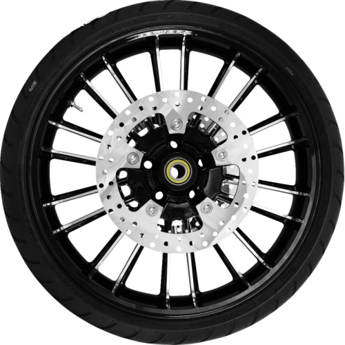 Coastal Moto - Coastal Moto Atlantic Front Wheel with Dunlop Tire and Rotor - 21in. x 3.5in. - Black Cut - PKG-ATL213BC-ABST