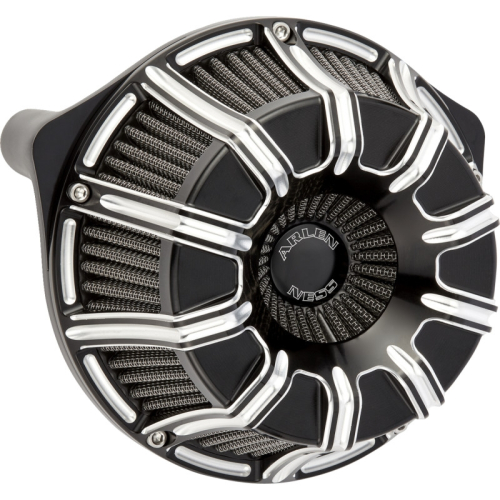 Arlen Ness - Arlen Ness Inverted Series Air Cleaner Kit - 10-Gauge - Black Anodized with Machined Accents - 600-221