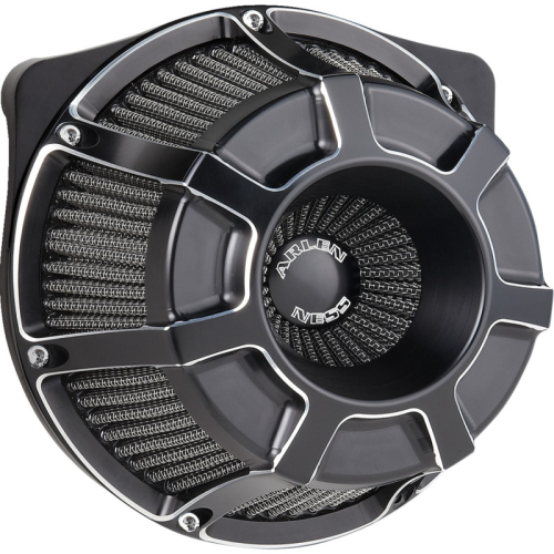 Arlen Ness - Arlen Ness Inverted Series Air Cleaner Kit - Beveled - Black Anodized - 600-225