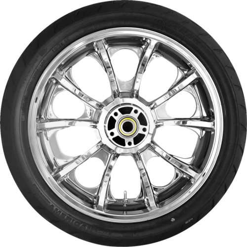 Coastal Moto - Coastal Moto Largo Rear Wheel with Dunlop Tire - 18in. x 5.5in. - Chrome - PKG-LAR185CH-ABST