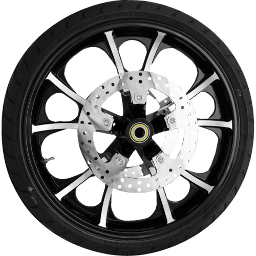 Coastal Moto - Coastal Moto Largo Front Wheel with Dunlop Tire and Rotor - 21in. x 3.5in. - Black Cut - PKG-LGO213BC-ABST