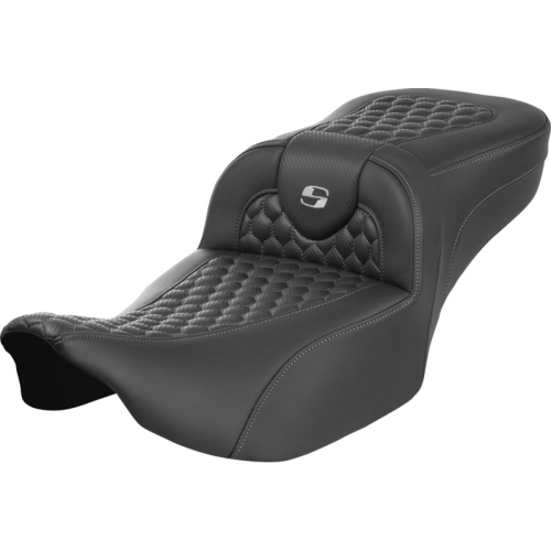 Saddlemen - Saddlemen Extended Reach Roadsofa HC Seat without Drivers Backrest - Silver Stitching - 823-07-19005