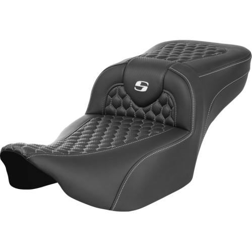 Saddlemen - Saddlemen Extended Reach Roadsofa HC Seat without Drivers Backrest - White Stitching - 823-07-19006