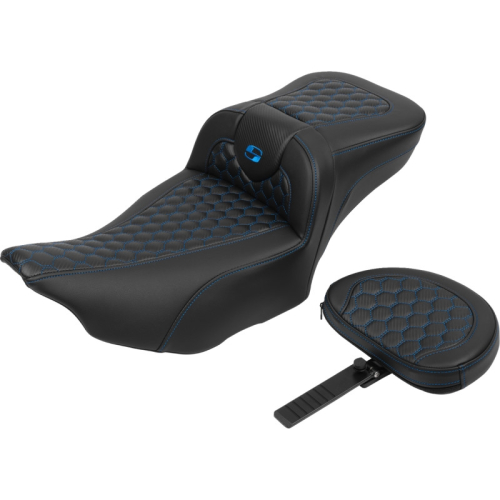 Saddlemen - Saddlemen Extended Reach Roadsofa HC Seat with Drivers Backrest - Blue Stitching - 823-07-190B1