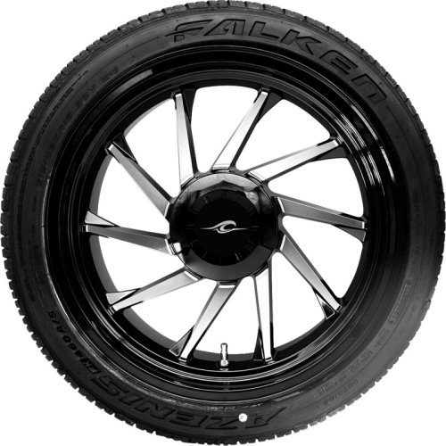 Coastal Moto - Coastal Moto Hurricane Rear Trike Wheel with Falken Tire - 18in. x 7in. -Black Cut (Left) - PKG-HURL-187T-BM