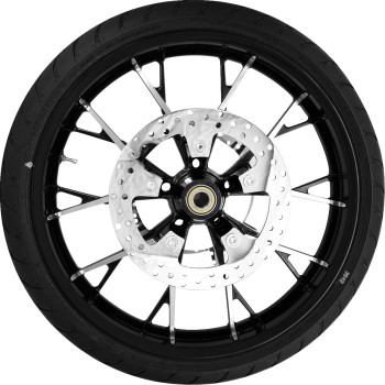 Coastal Moto - Coastal Moto Marlin Front Wheel with Dunlop Tire and Rotor - 21in. x 3.5in. - Black Cut - PKG-MAR213BC-ABST