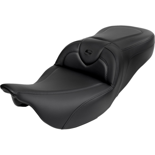 Saddlemen - Saddlemen Roadsofa CF Seat with Backrest - Black Stitching - 808-07B-185B0
