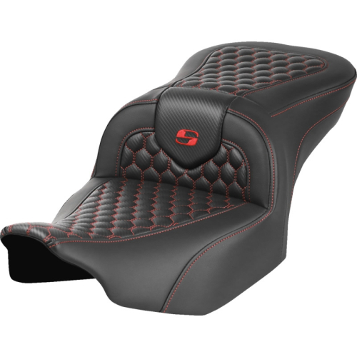 Saddlemen - Saddlemen Roadsofa HC Seat without Drivers Backrest - Red Stitching - 823-07-18904