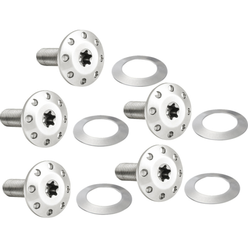 Arlen Ness - Arlen Ness Holeshot Floating Brake Rotor Hardware Kit - Front - Polished - 300-905
