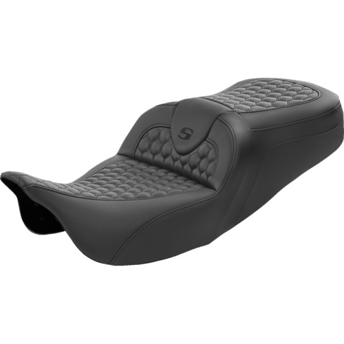 Saddlemen - Saddlemen Roadsofa HC Seat without Drivers Backrest - Black Stitching - 808-07B-189