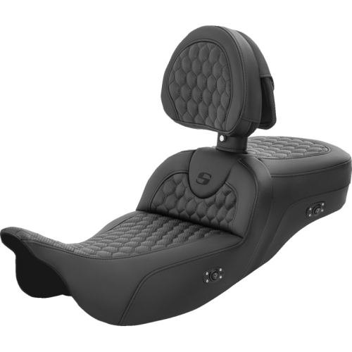 Saddlemen - Saddlemen Extended Reach Heated Road Sofa Seat with Drivers Backrests - 808-07B-190BRHC