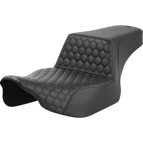 Saddlemen - Saddlemen Extended Reach Step-Up HC Seat - Black Stitching - 823-07-17800