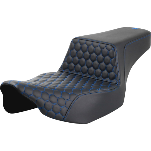 Saddlemen - Saddlemen Extended Reach Step-Up HC Seat - Blue Stitching - 823-07-17801