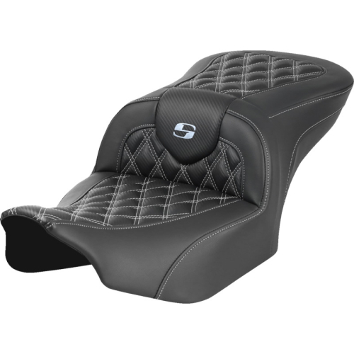 Saddlemen - Saddlemen Roadsofa CF LS Seat without Backrest - Silver Stitching - 823-07-20605