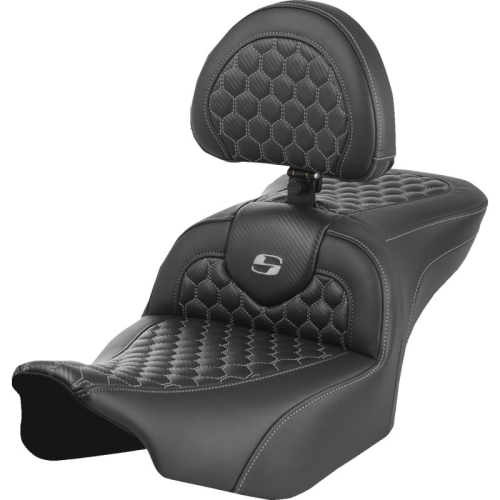 Saddlemen - Saddlemen Roadsofa HC Seat with Drivers Backrest - Gray Stitching - 823-07-189B2