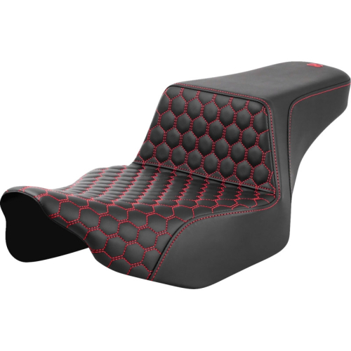 Saddlemen - Saddlemen Extended Reach Step-Up HC Seat - Red Stitching - 823-07-17804